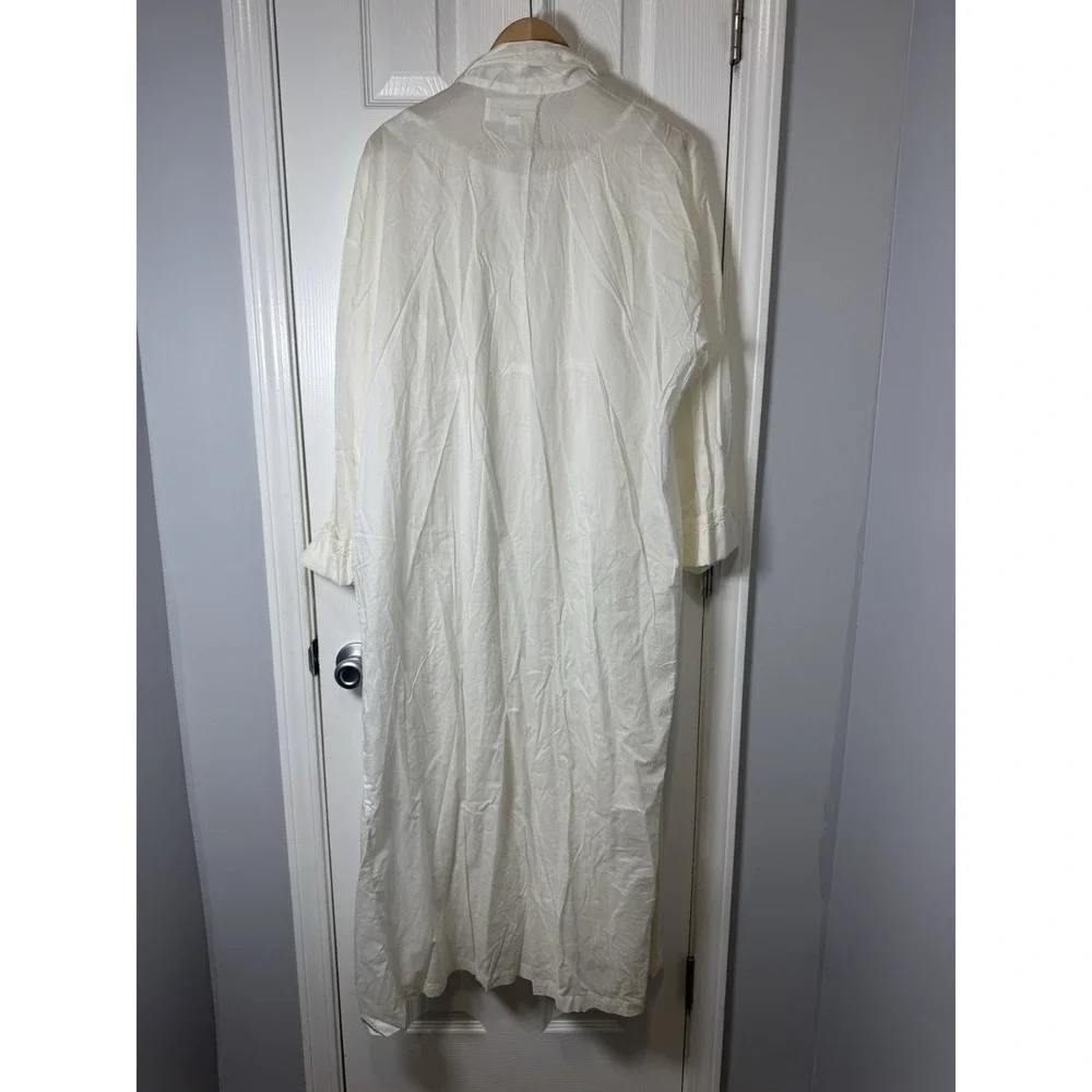Vtg Victoria's Secret Country Cottons White Nightgown Robe Women's M/L 2pc Set